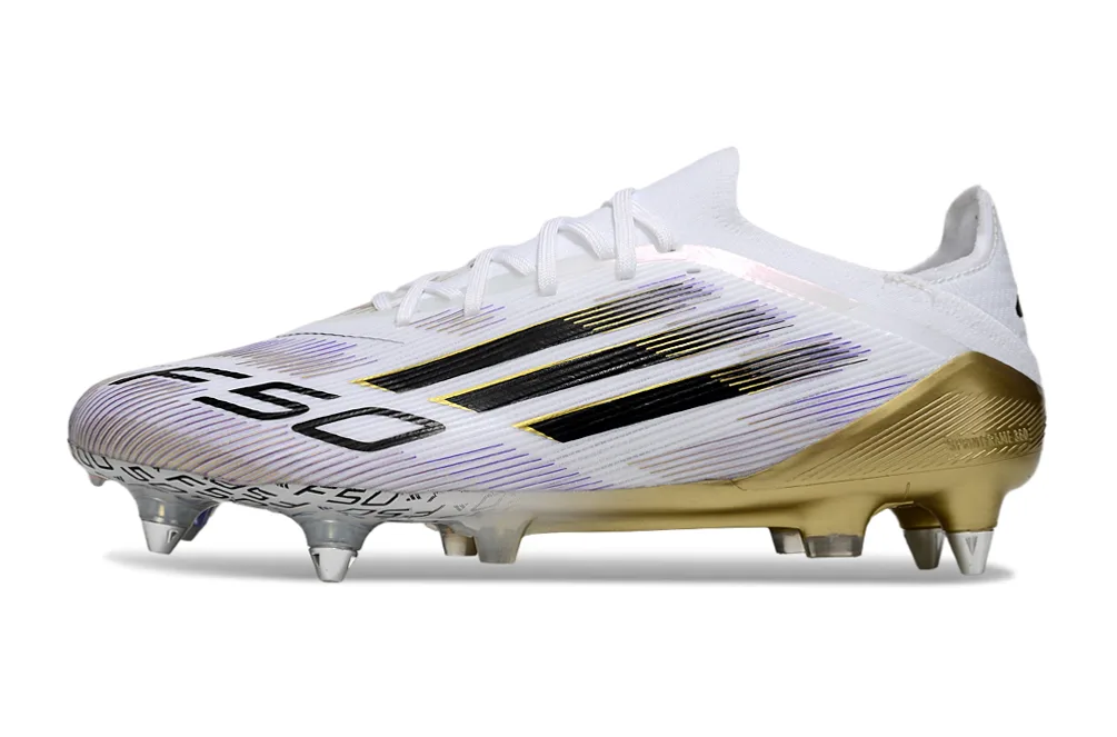 Adidas F50 SG — Blanco y Dorado
