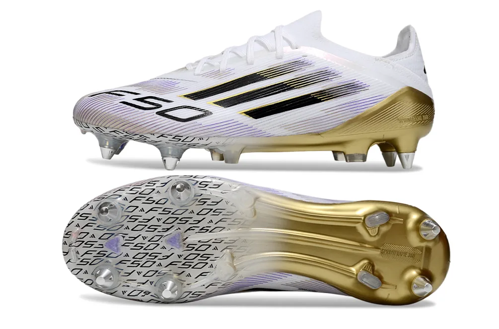 Adidas F50 SG — Blanco y Dorado - Imagen 5