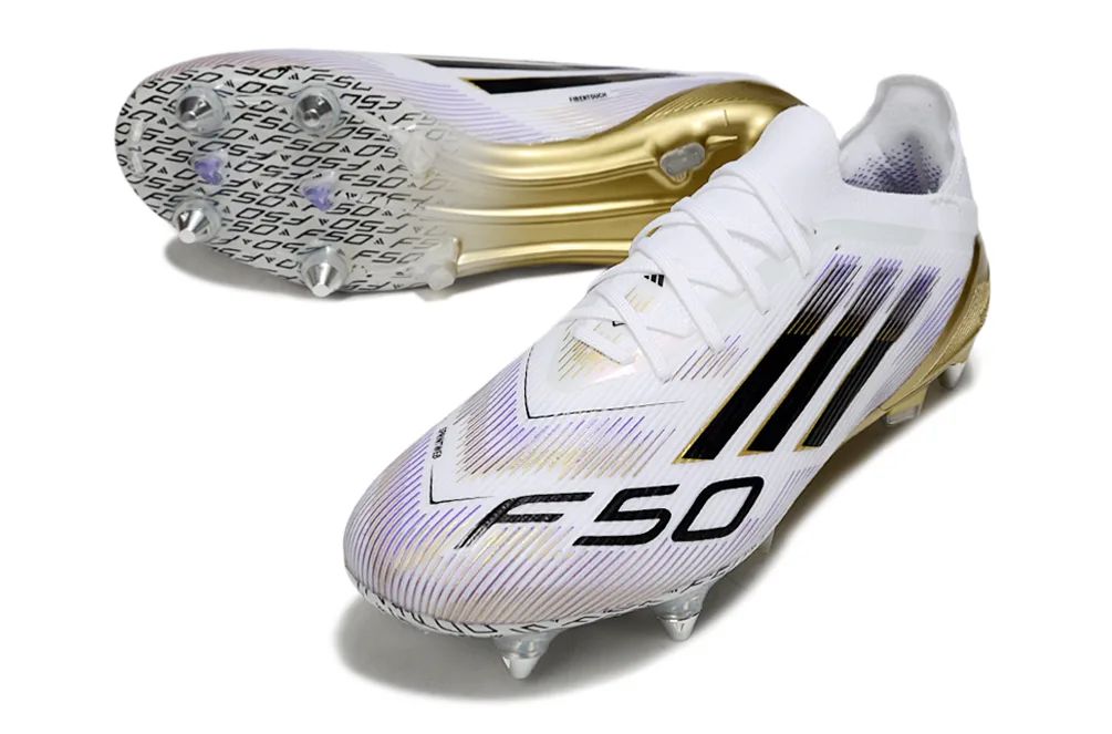 Adidas F50 SG — Blanco y Dorado - Imagen 7