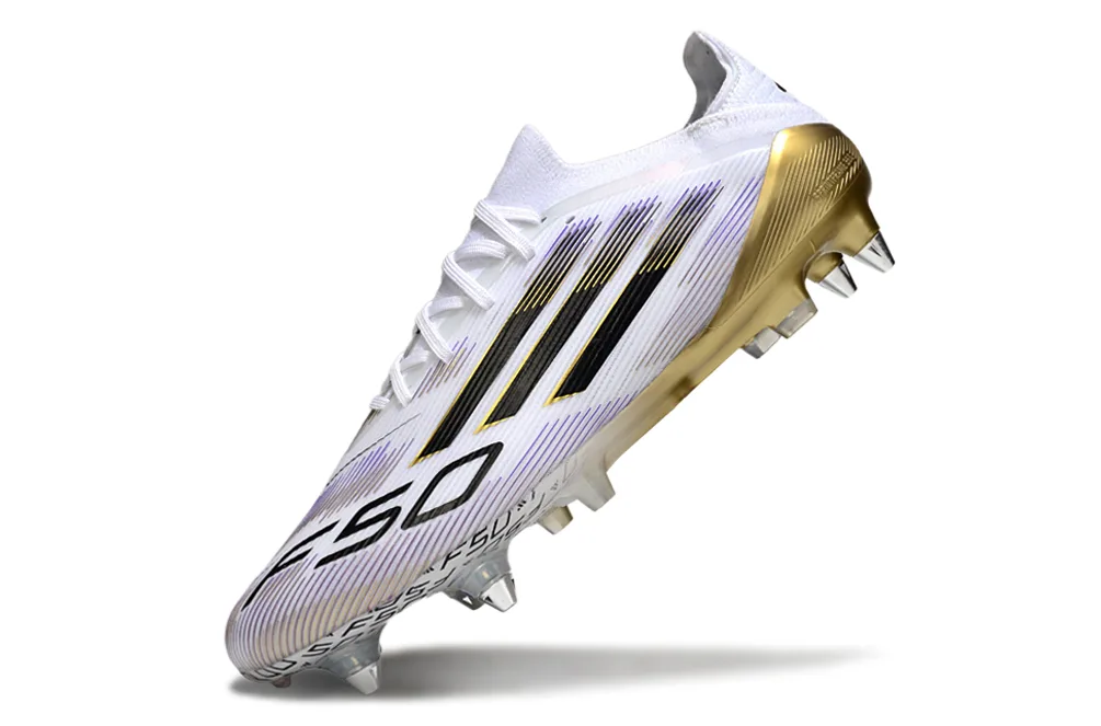 Adidas F50 SG — Blanco y Dorado - Imagen 3